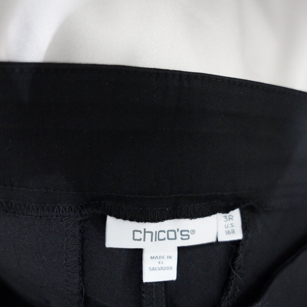 Chico's Black Brigitte Grommet Wide Leg Pants size 3 NWOTS - Picture 3 of 7